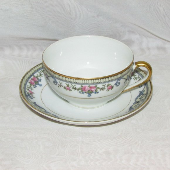 Chan Lake Antique Noritake China Cup & Saucer Japan Cottagecore - Picture 1 of 9
